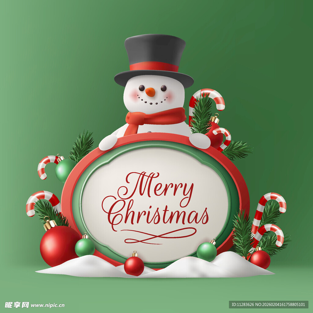 圣诞雪人装饰牌