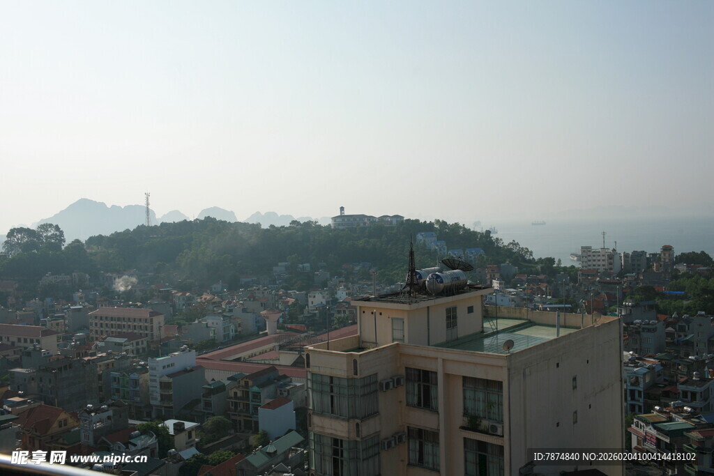 越南城市与远山景观