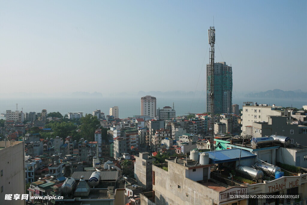 越南城市高楼景观俯瞰