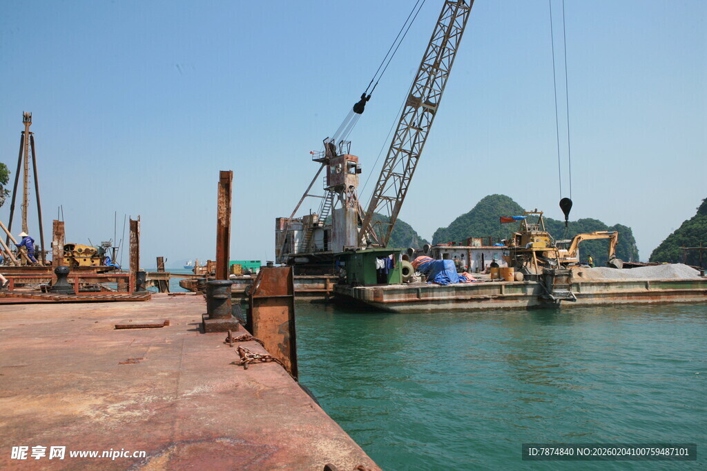 越南港口码头施工场景