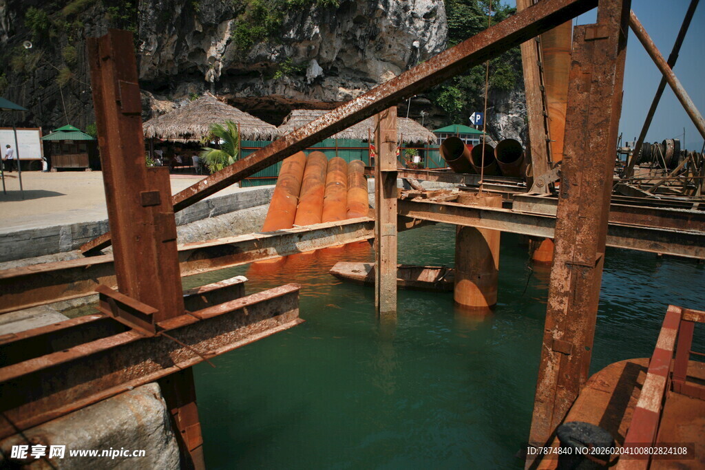 越南水上木质建筑景观