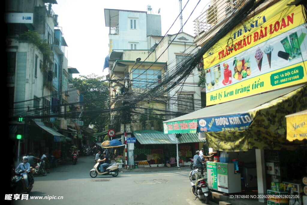 越南东南亚街头巷景