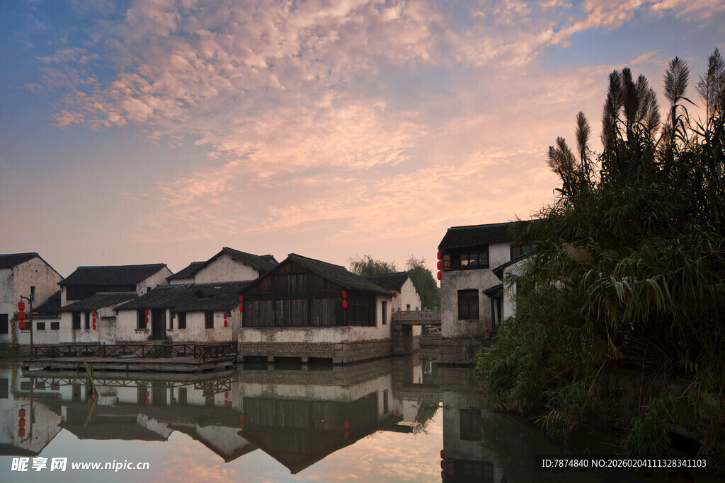水乡黄昏美景