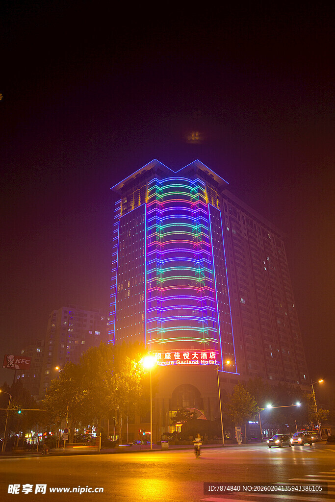 城市高楼绚丽夜景灯光秀