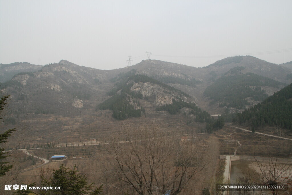 山峦景色 冬日旷野风光