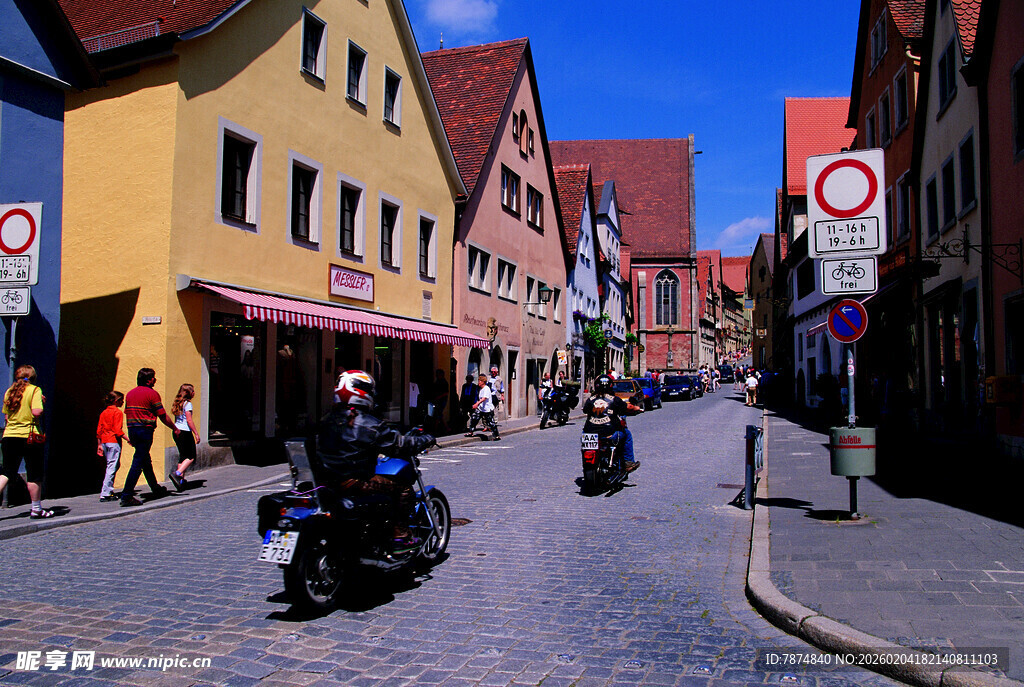 德国欧洲小镇街道风情