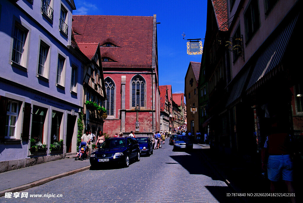 德国欧洲小镇街道风景