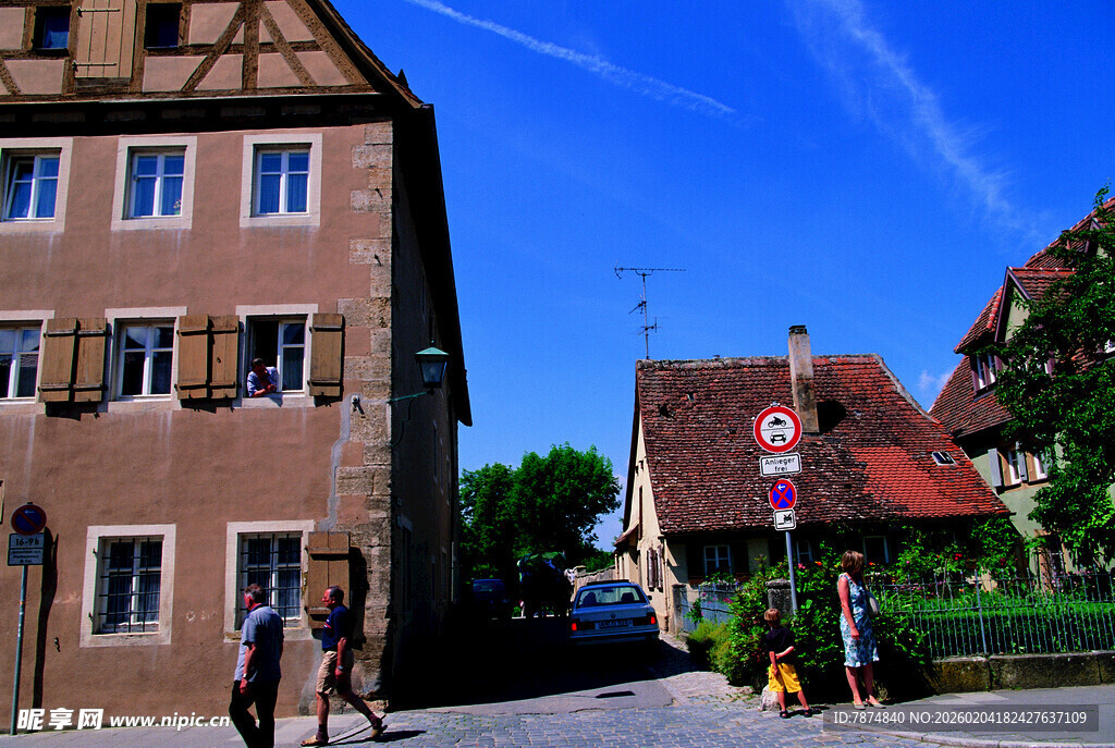 德国德国小镇街景 宁静美好