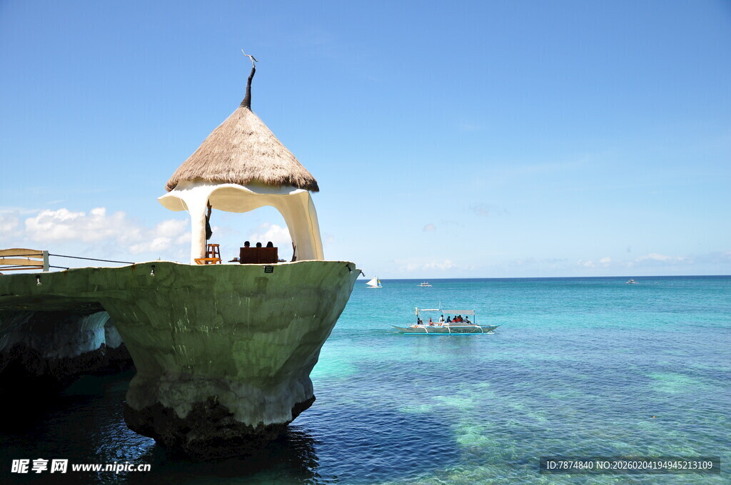 海边浪漫小亭 碧海蓝天
