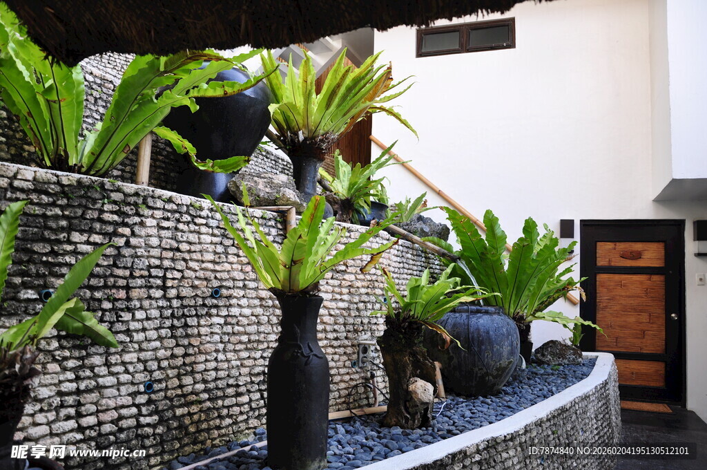 庭院绿植景观装饰一角