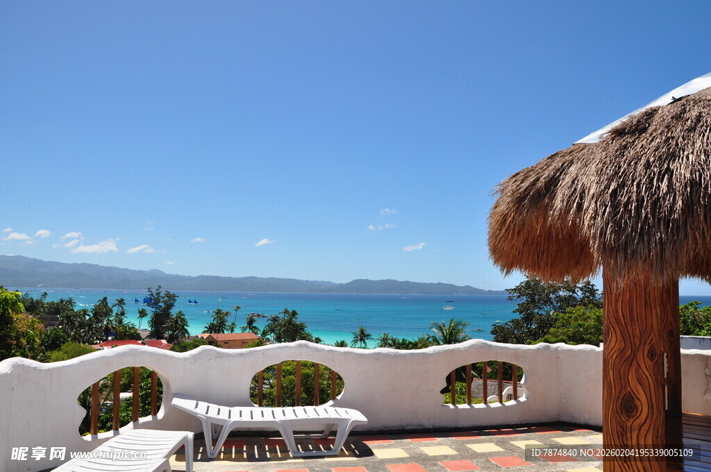 海边露台休闲美景