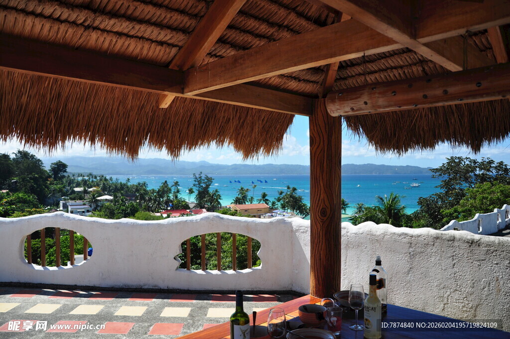 海边露台休闲场景