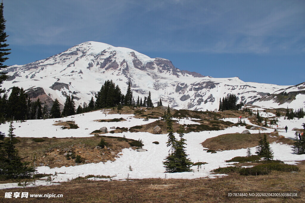 雪山下的自然景致