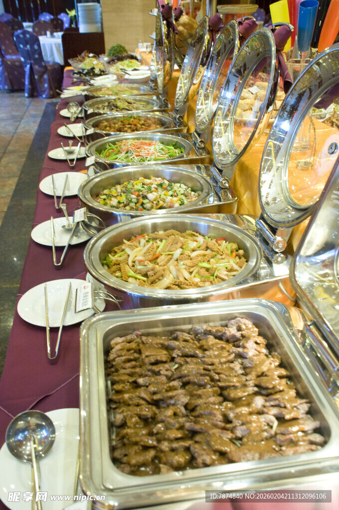 丰盛自助餐美食展示