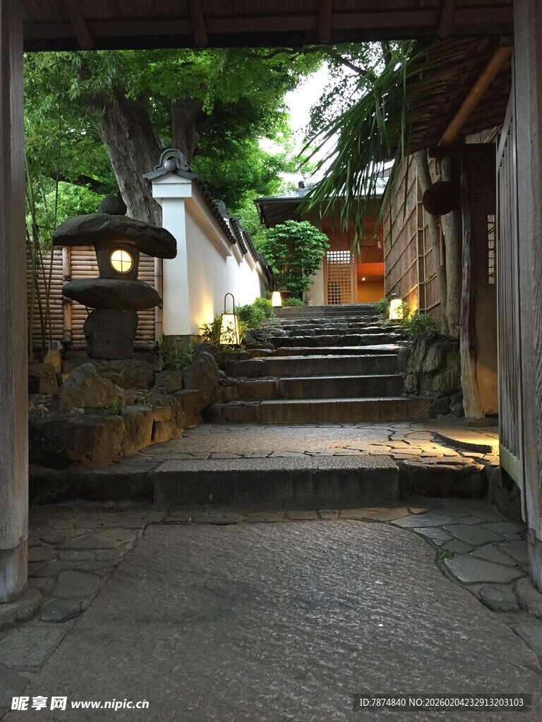 日本日式庭院古朴入口景致