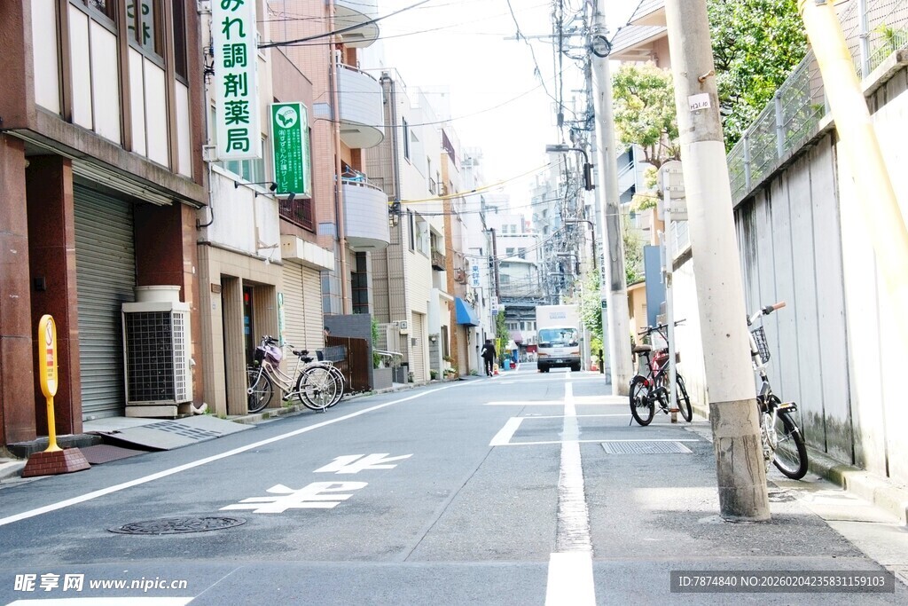 日本日本安静小巷街道景象