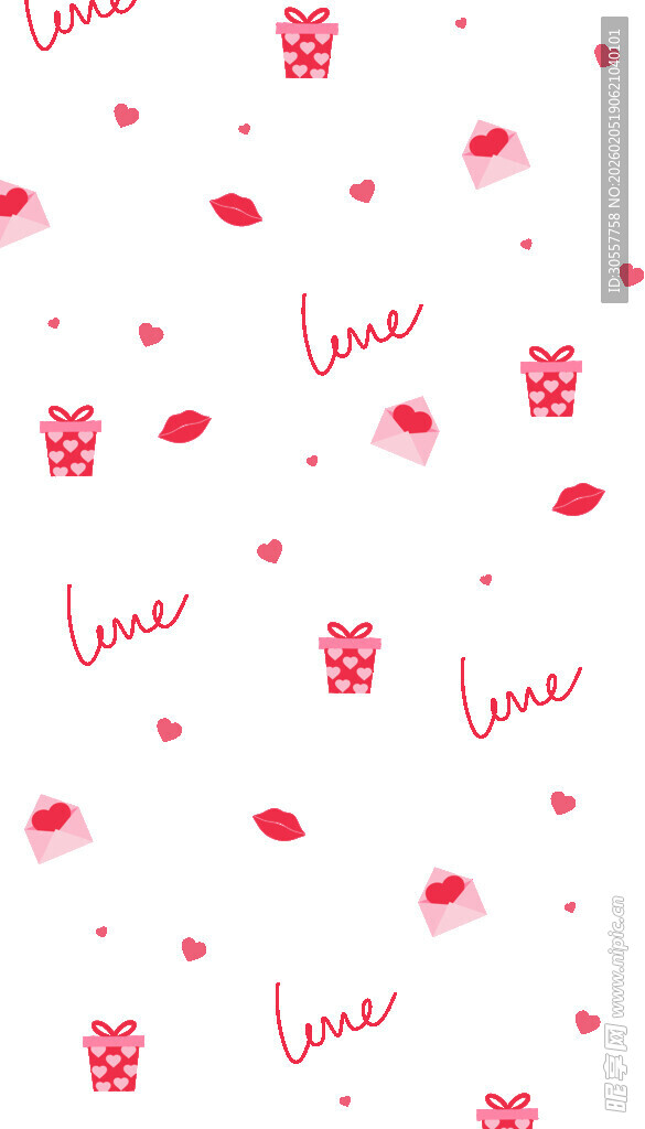 爱心礼物图案爱情背景底纹