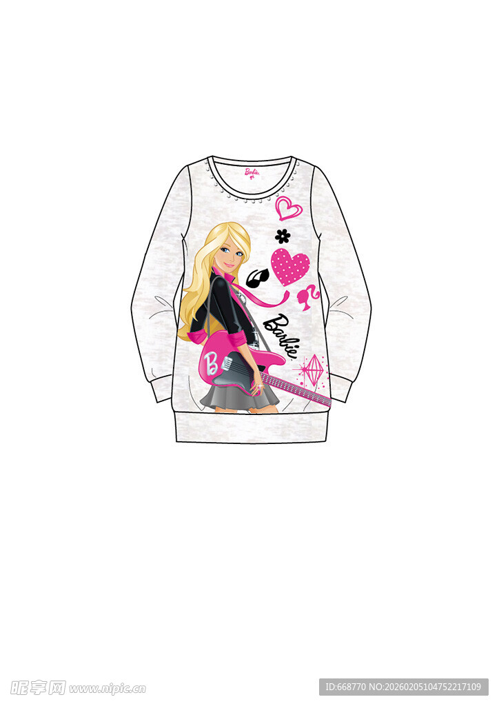 卡通女孩图案儿童长袖卫衣