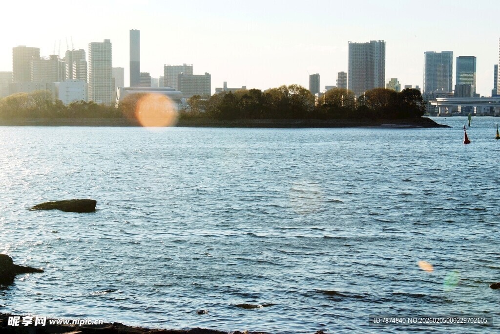 日本城市湖畔风光