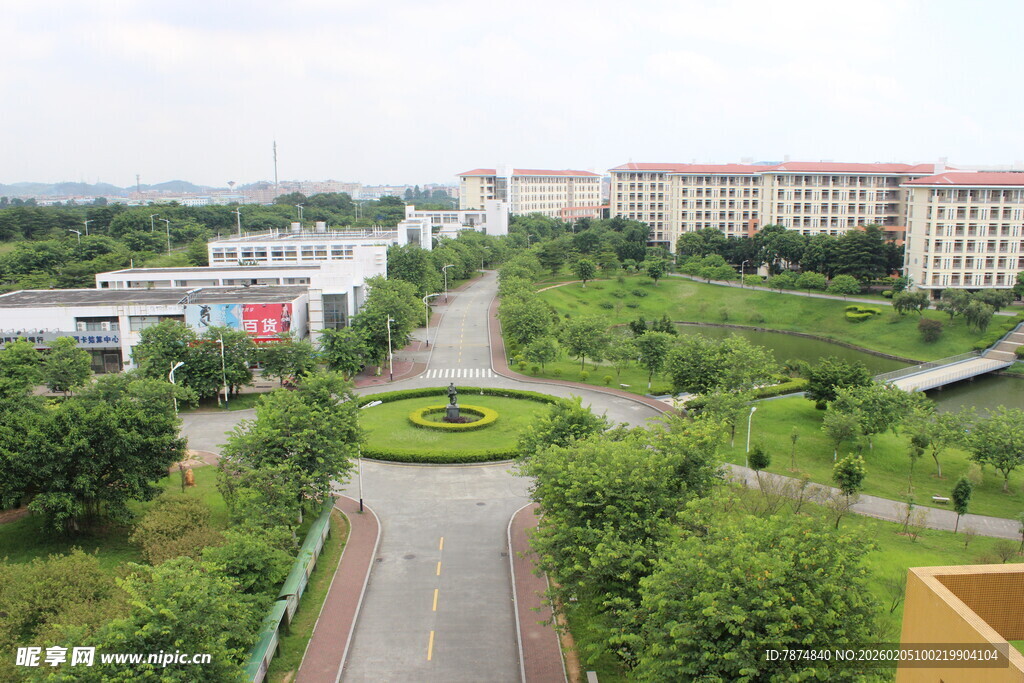 广医俯瞰园区绿化景观道路
