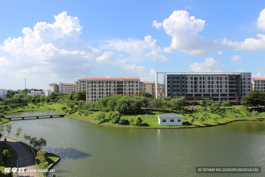 广医湖畔现代建筑群风光