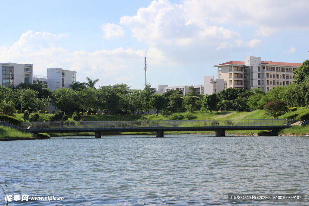 广医城市湖畔风光美景