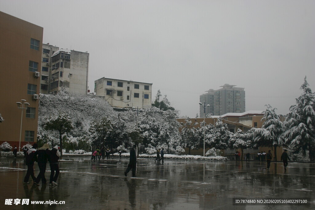 雪后城市街道景象