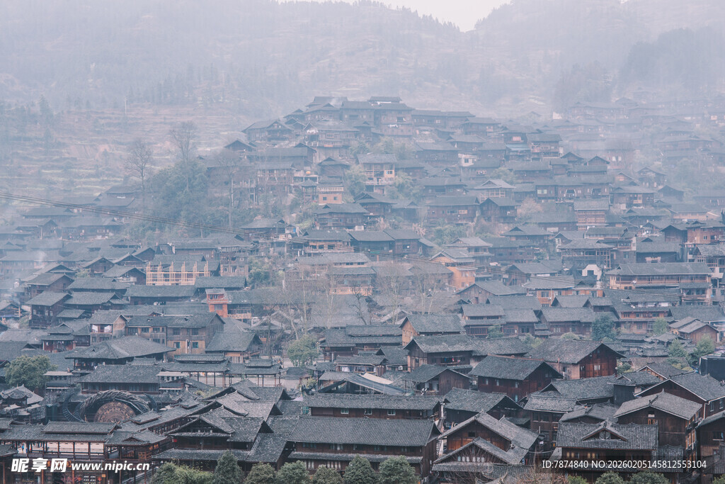 山城古村落全景