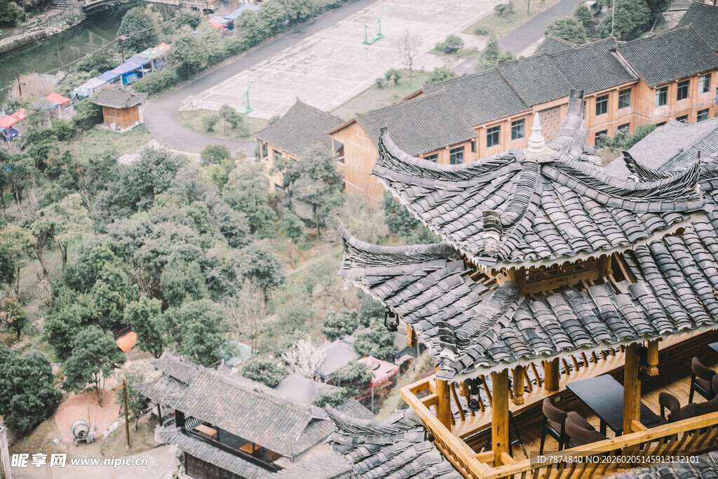 古色古香中式楼阁景观