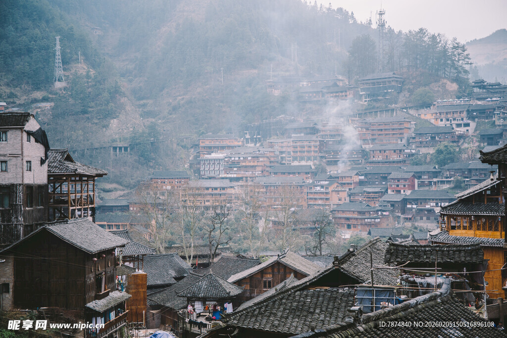 苗寨苗寨风光 古朴村落景致