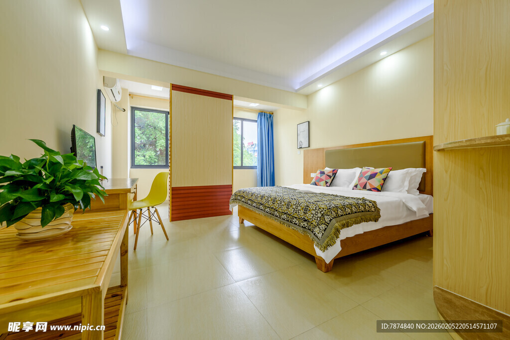 三亚温馨舒适的简约风卧室