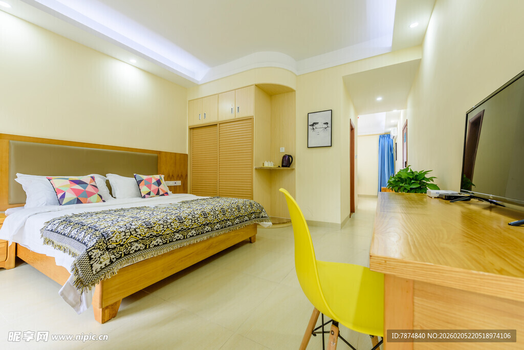 三亚温馨现代风卧室室内场景