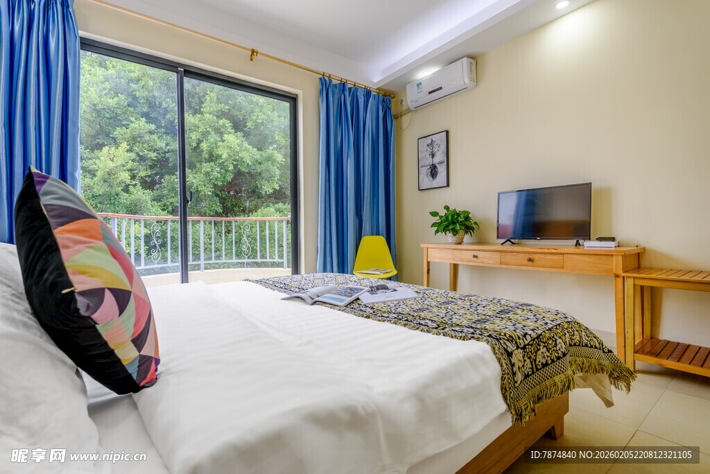 三亚温馨舒适的卧室景观