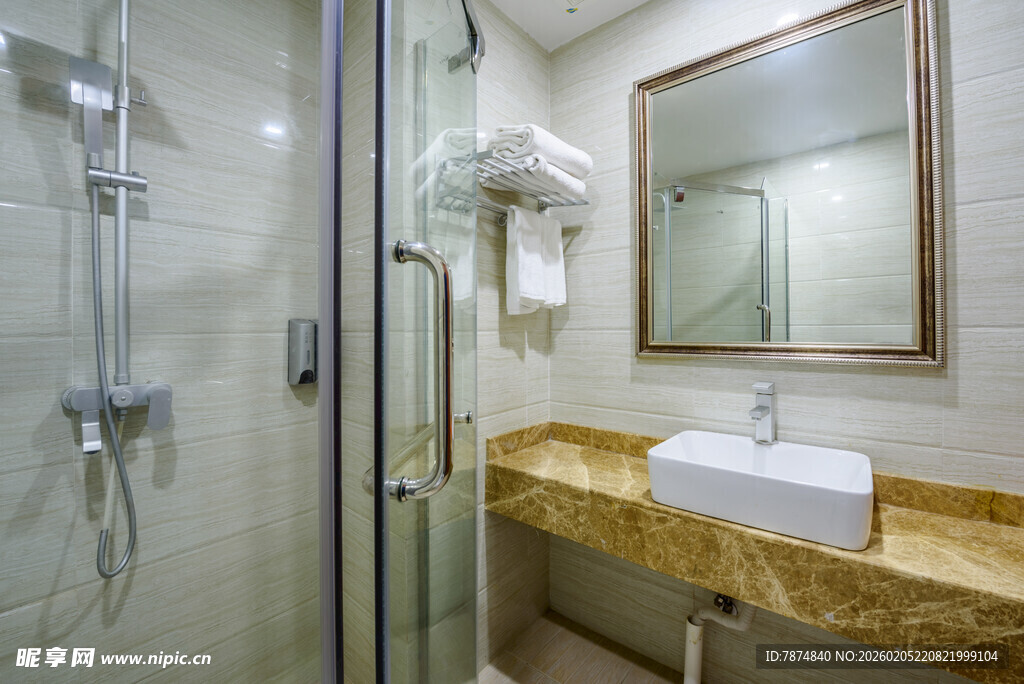 三亚现代简约风格浴室一角