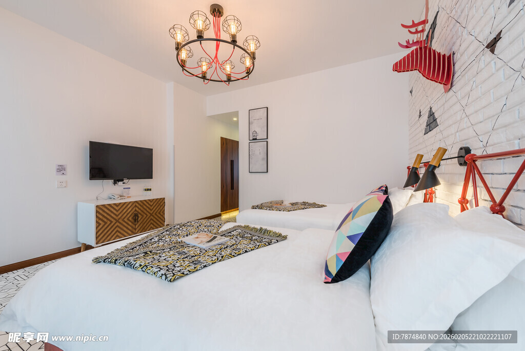 三亚温馨北欧风儿童卧室一角