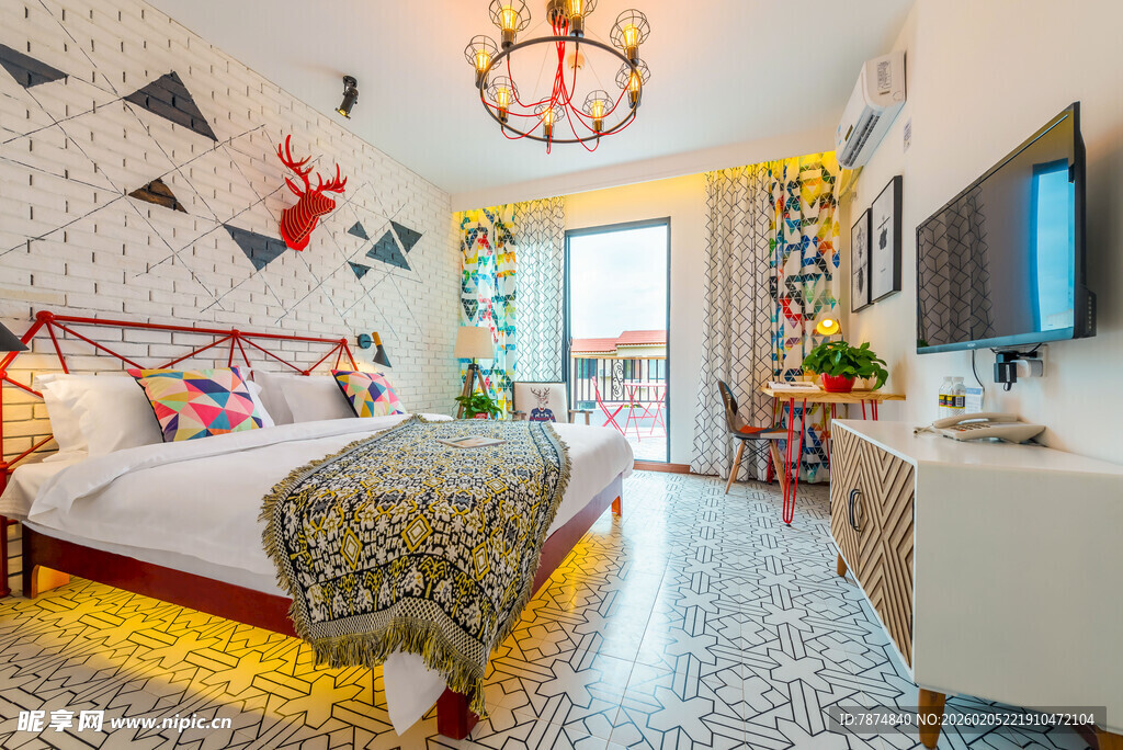 三亚时尚个性的现代风卧室空间