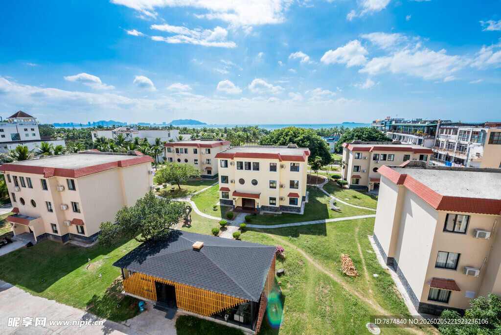 三亚城郊住宅区俯瞰美景