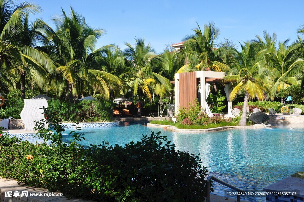 三亚热带风情泳池景观