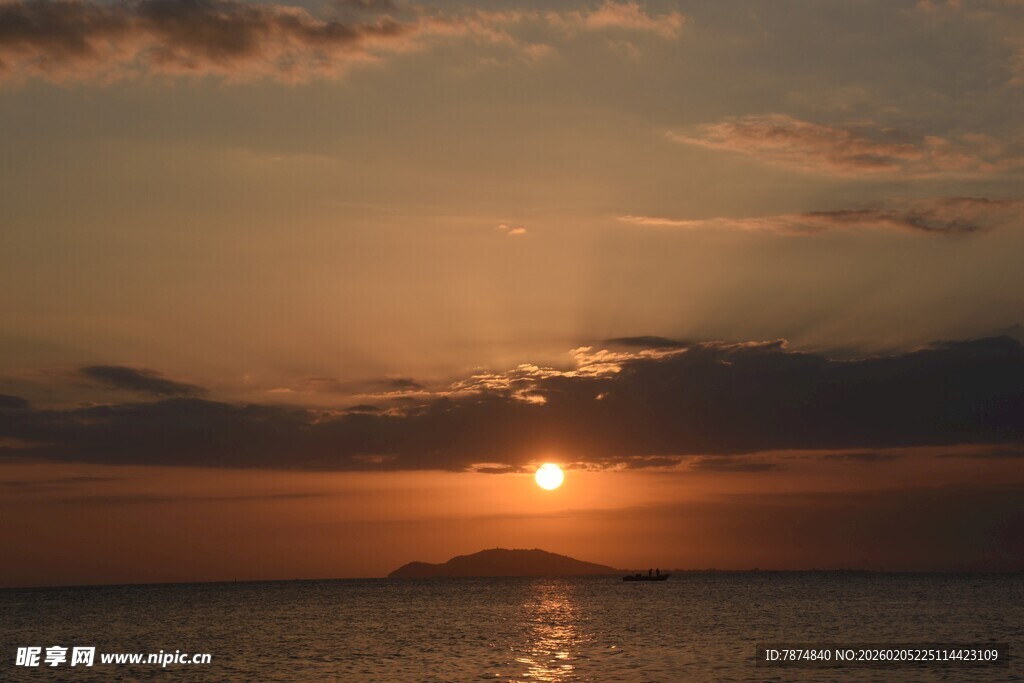 三亚海上日落美景