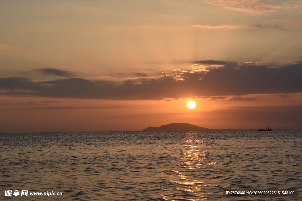三亚海上日落美景