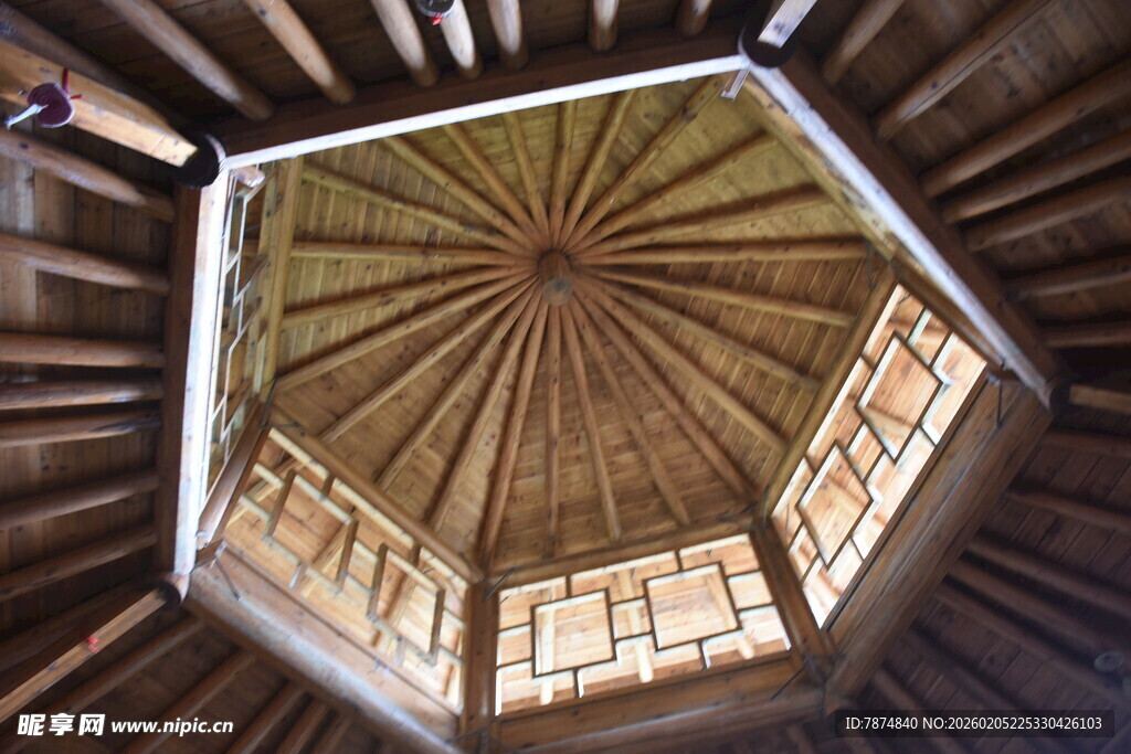 三亚六角穹顶建筑内部景观