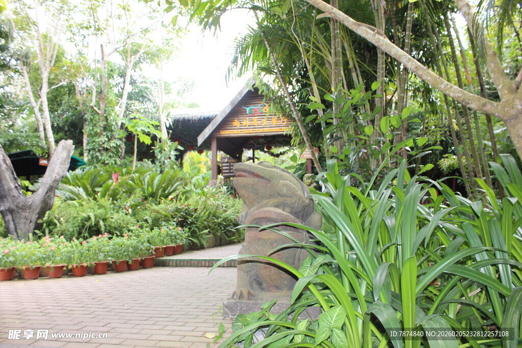 三亚热带花园中的别致景观