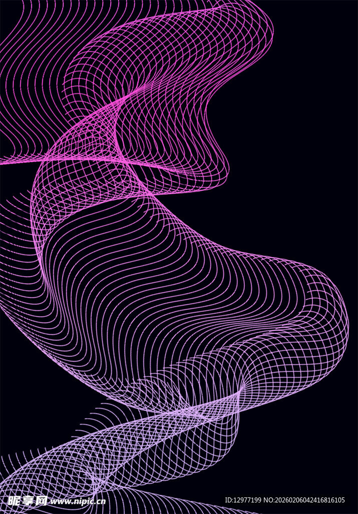 梦幻紫色线条抽象艺术