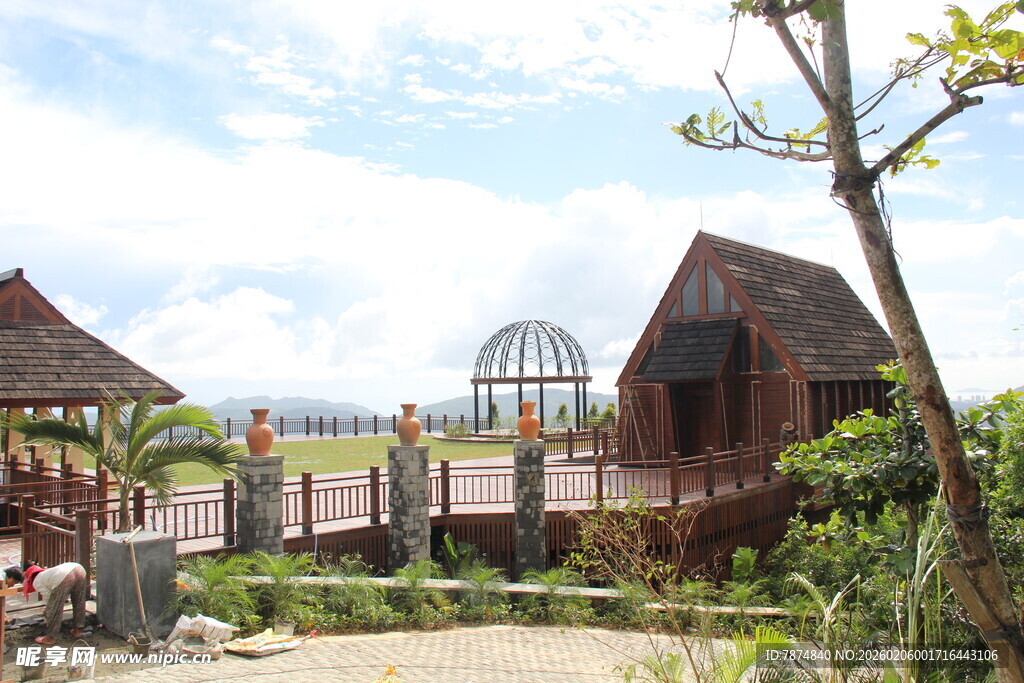 三亚热带风情度假小屋景观