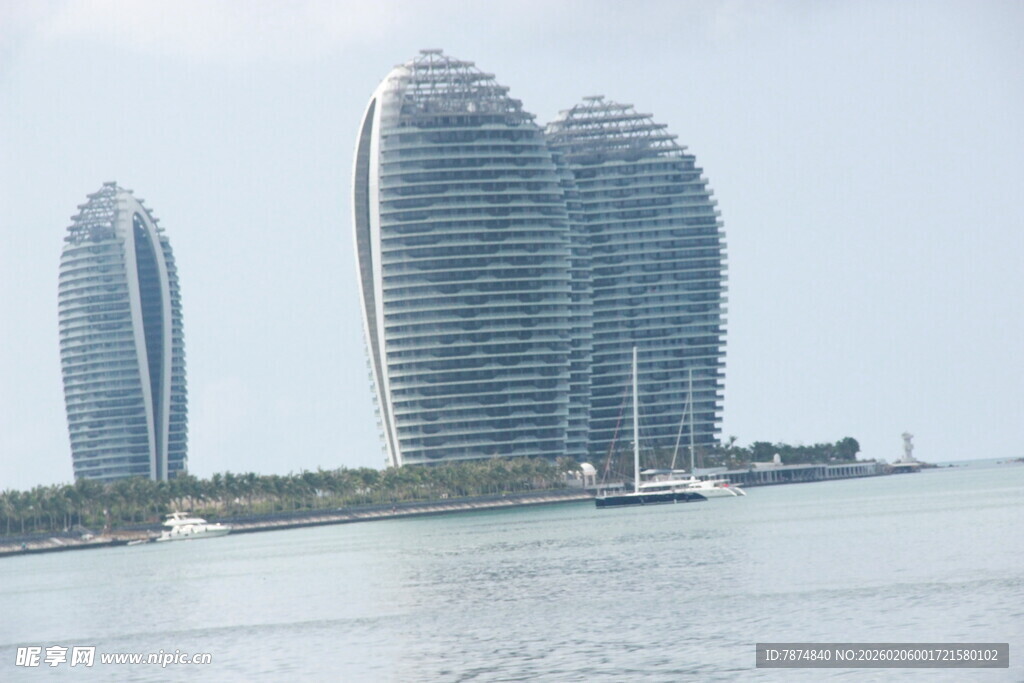 三亚三亚地标建筑海景风光