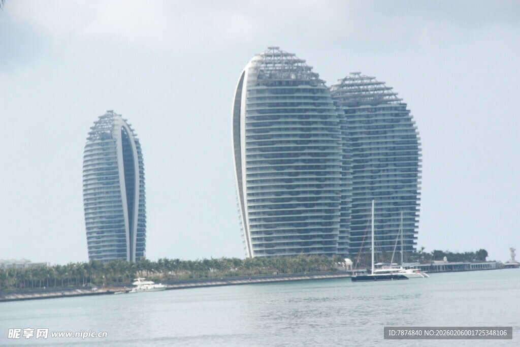 三亚三亚地标建筑海景风光