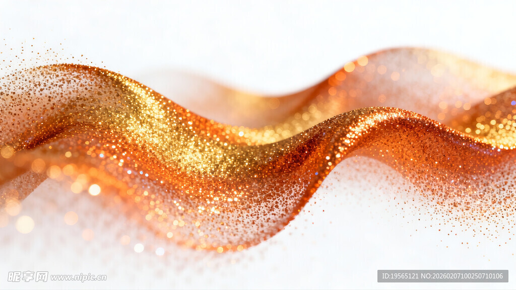 金色波浪状闪烁织物