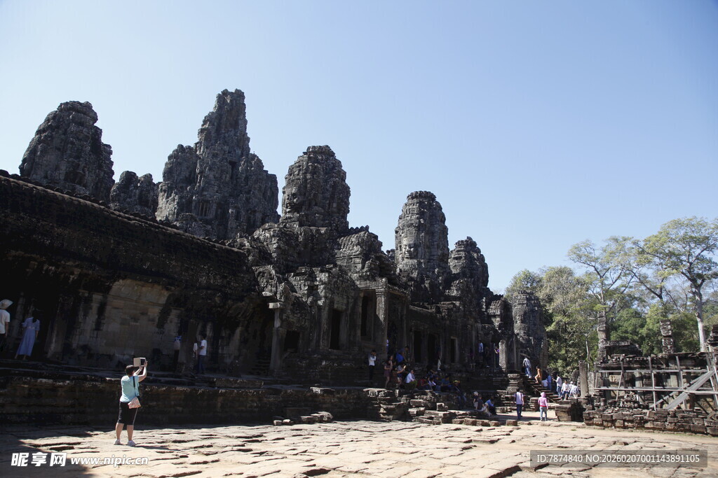 吴哥窟壮观的古老寺庙建筑