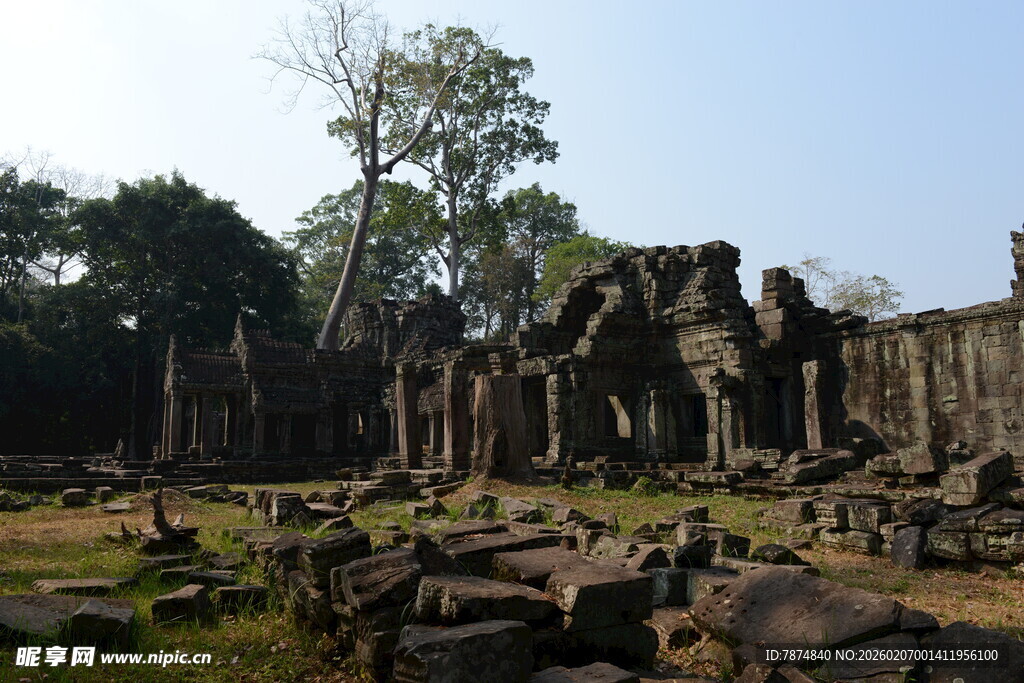吴哥窟古老遗迹景观