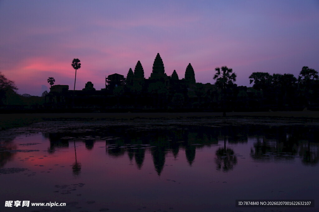 柬埔寨吴哥窟的绝美黄昏
